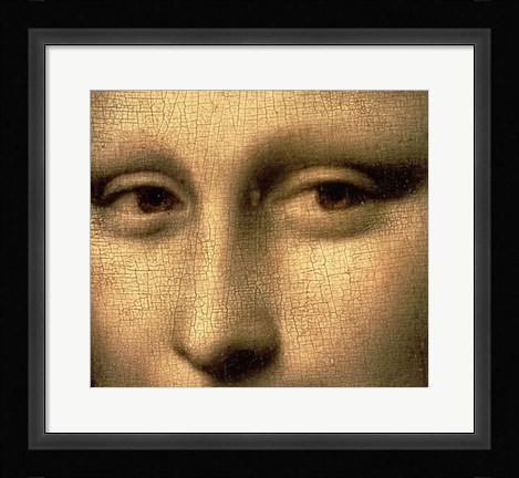 Framed Mona Lisa, Face Detail Print
