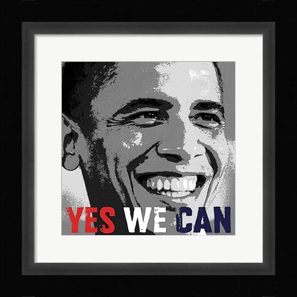 Framed Barack Obama: Yes We Can Print