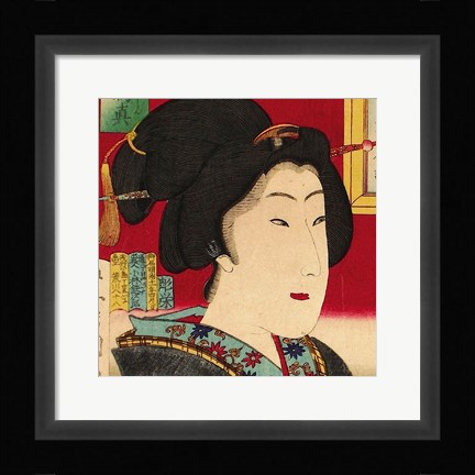 Framed Geisha (detail) Print