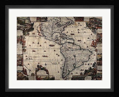 Framed North and South America Print