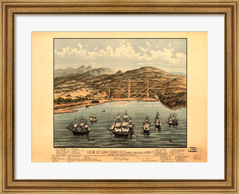 Framed View of San Francisco 1846-7 Print