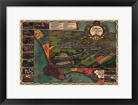 Framed Los Angeles 1871 Print