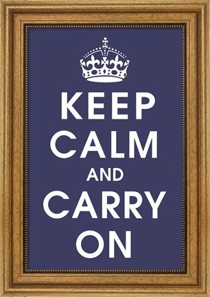 Framed Keep Calm (navy) Print
