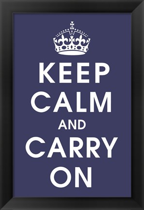 Framed Keep Calm (navy) Print