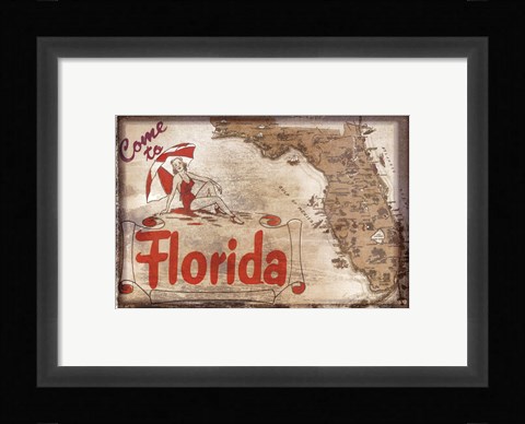 Framed Come to Florida Print