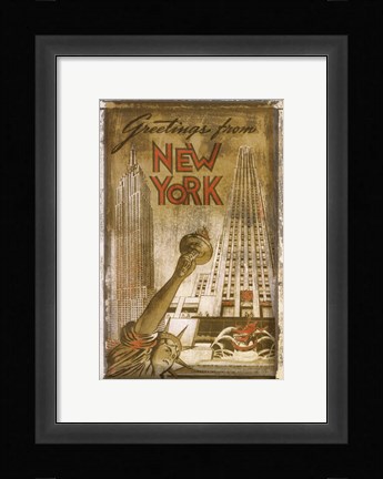 Framed Greetings from New York Print