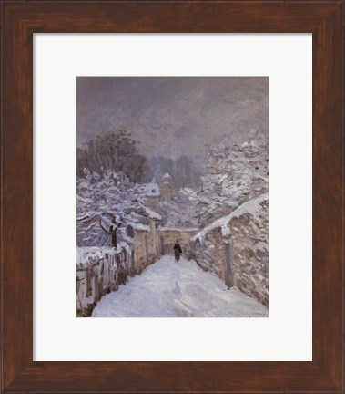 Framed Snow at Louveciennes, France, 1878 Print