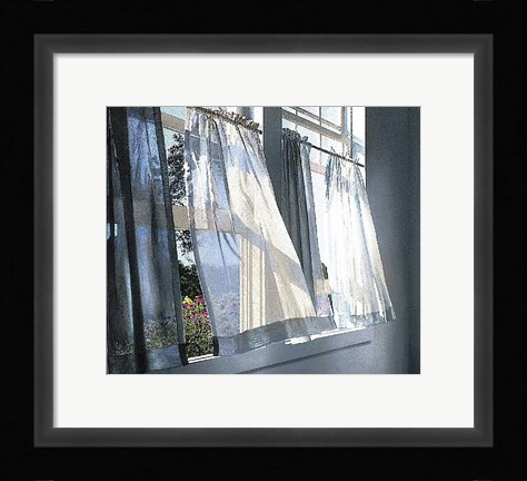 Framed Quiet Room with Flowers (detail) Print