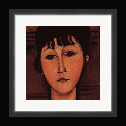 Framed Head of a Young Girl (detail) Print