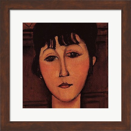 Framed Head of a Young Girl (detail) Print
