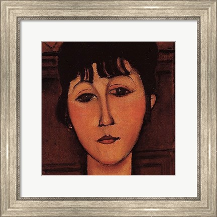 Framed Head of a Young Girl (detail) Print