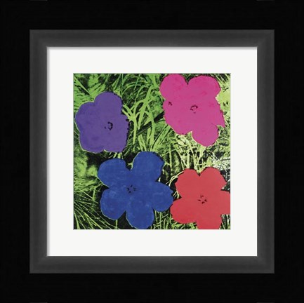 Framed Flowers, c. 1964 (1 purple, 1 blue, 1 pink, 1 red) Print