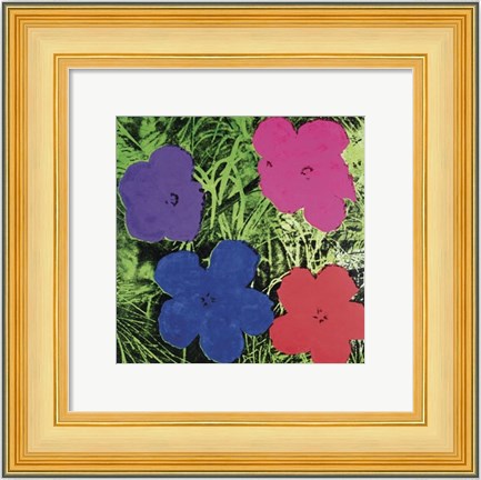 Framed Flowers, c. 1964 (1 purple, 1 blue, 1 pink, 1 red) Print