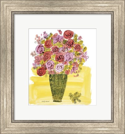 Framed (Stamped) Basket of Flowers, 1958 Print