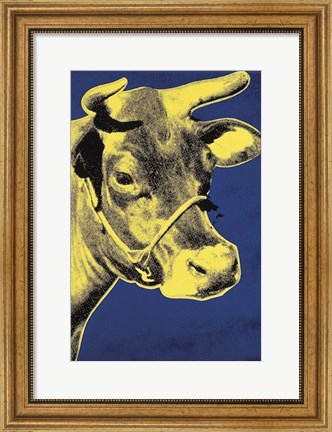 Framed Cow, 1971 (blue &amp; yellow) Print
