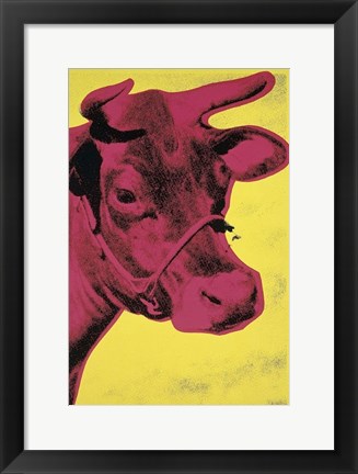 Framed Cow, 1966 (yellow &amp; pink) Print