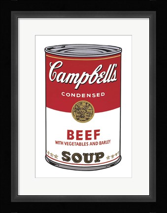 Framed Campbell's Soup I:  Beef, 1968 Print