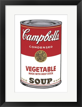 Framed Campbell&#39;s Soup I:  Vegetable, 1968 Print
