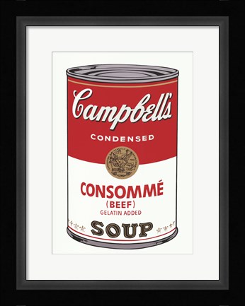 Framed Campbell's Soup I:  Consomme, 1968 Print