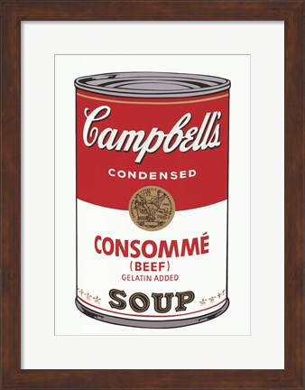 Framed Campbell&#39;s Soup I:  Consomme, 1968 Print