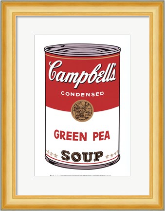 Framed Campbell&#39;s Soup I:  Green Pea, 1968 Print