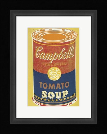 Framed Colored Campbell's Soup Can, 1965 (yellow &amp; blue) Print