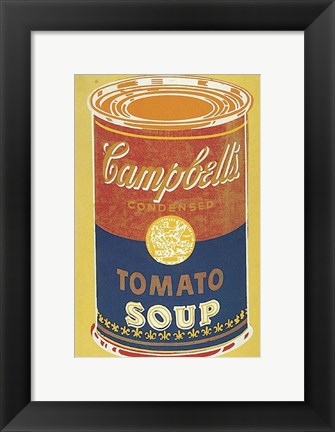 Framed Colored Campbell&#39;s Soup Can, 1965 (yellow &amp; blue) Print