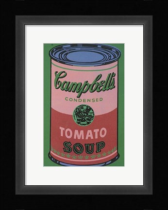 Framed Colored Campbell's Soup Can, 1965 (red &amp; green) Print