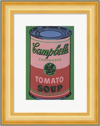 Framed Colored Campbell&#39;s Soup Can, 1965 (red &amp; green) Print