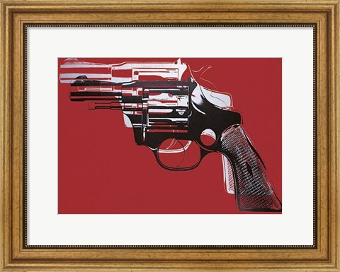 Framed Guns, c. 1981-82 (white and black on red) Print
