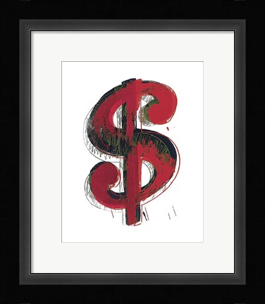 Framed Dollar Sign, 1981 (red) Print