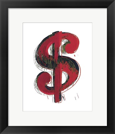 Framed Dollar Sign, 1981 (red) Print
