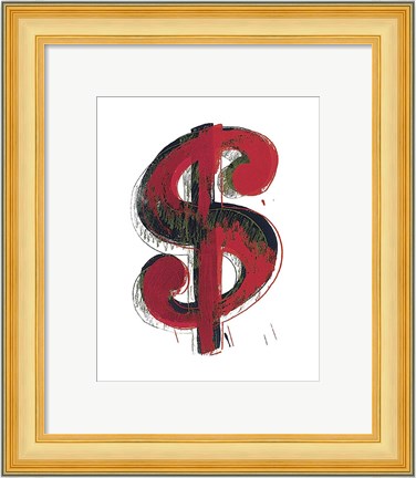 Framed Dollar Sign, 1981 (red) Print