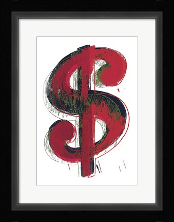 Framed Dollar Sign, 1981 (red) Print