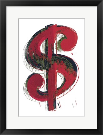 Framed Dollar Sign, 1981 (red) Print