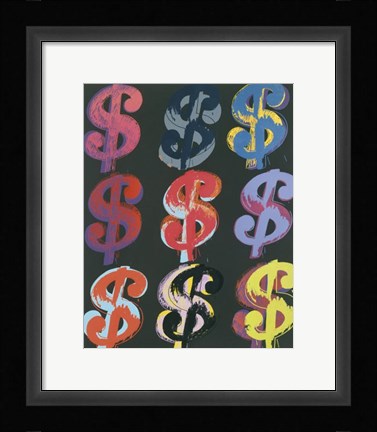 Framed $9, 1982 (on black) Print