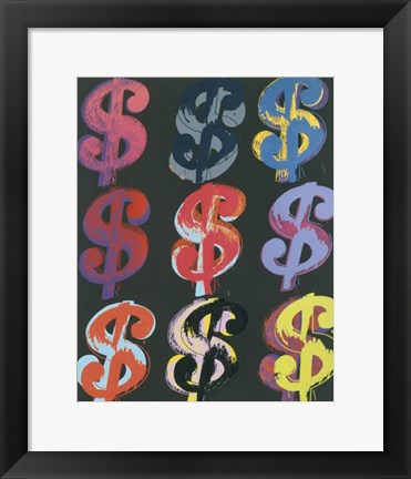Framed $9, 1982 (on black) Print