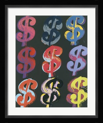 Framed $9, 1982 (on black) Print