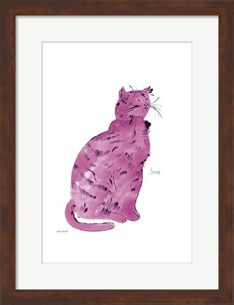 Framed Cat From 25 Cats Named Sam and One Blue Pussy, c.1954 (Pink Sam) Print