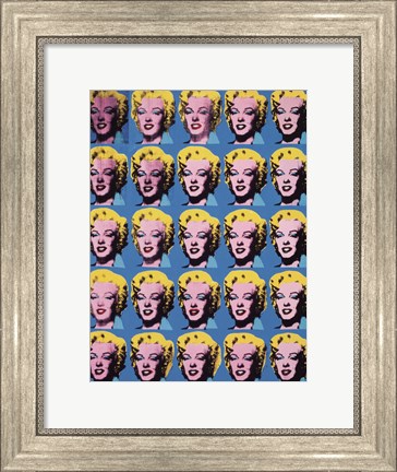 Framed Twenty-Five Colored Marilyns, 1962 Print