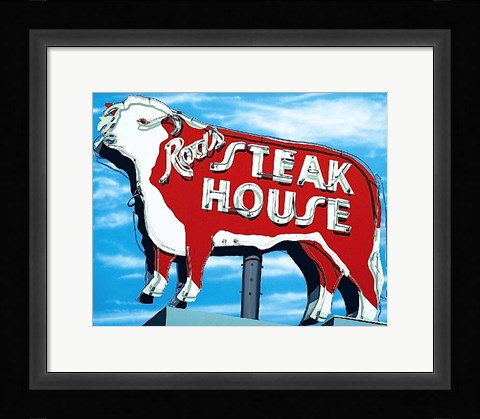 Framed Rod's Steakhouse Print