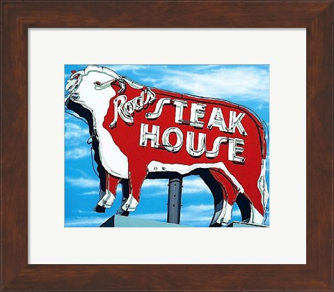 Framed Rod&#39;s Steakhouse Print