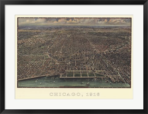 Framed Chicago 1916 Print