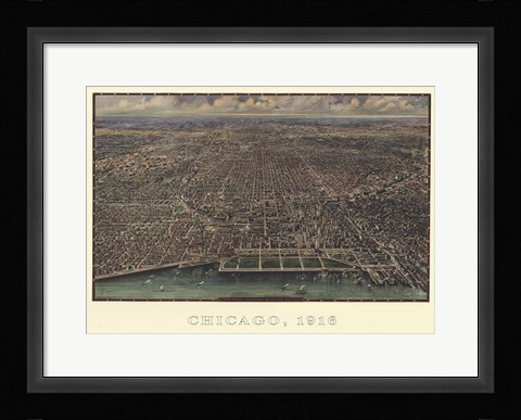 Framed Chicago 1916 Print