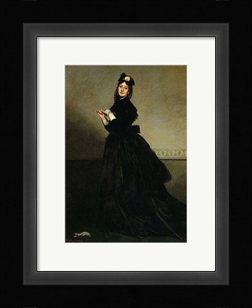 Framed Lady with a Glove.  Madame Carolus-Duran, nee Pauline Croizette, 1869 Print