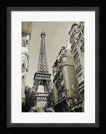 Framed Eiffel Tower Street View #1 Print