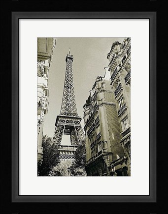 Framed Eiffel Tower Street View #1 Print