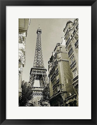 Framed Eiffel Tower Street View #1 Print