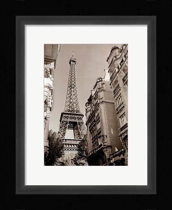 Framed Eiffel Tower Street View #1 Print