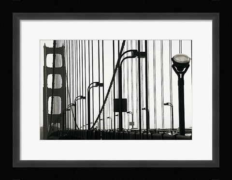 Framed Golden Gate Bridge in Silhouette Print